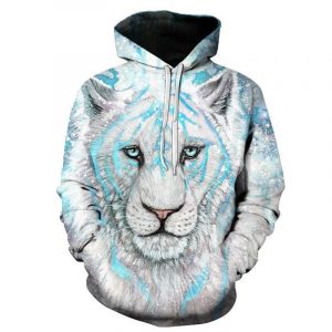 Bluza z białym tygrysim królem lodu - bluza z tygrysem